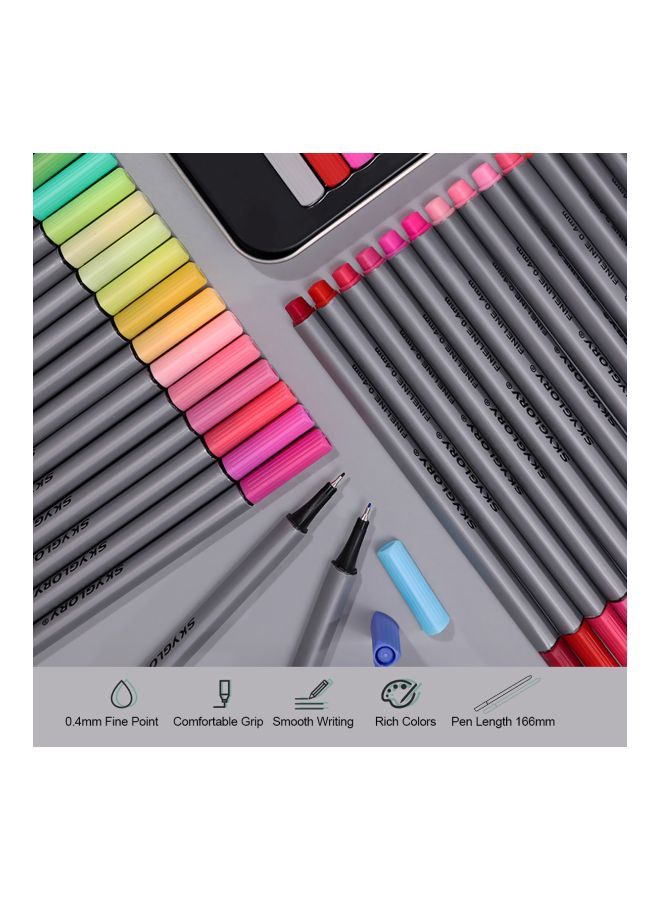 SKYGLORY - 48-Piece Fineliner Marker Pen Set Blue/Green/Yellow - Image 1