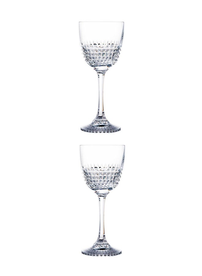 2-Piece Diamond Glass Set Clear