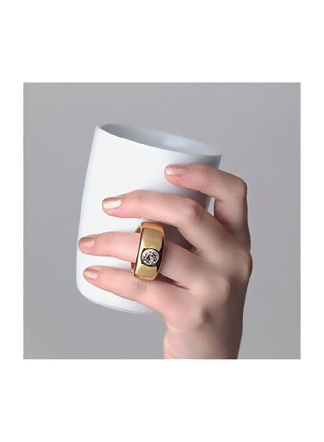 جلو لايف طقم مجات وملاعق على شكل خاتم مرصع بالألماس للزوجين من 4 قطع أبيض/فضي - Image 4