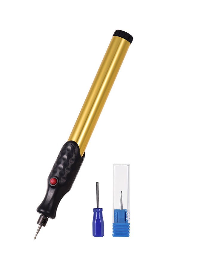 Generic 3-Piece Electric Micro Engraving Pen Set Gold/Black 20.50 x 1.50 x 8.00cm  - Image 1