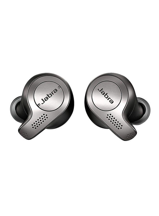 Jabra - Elite 65t Earbuds – Passive Noise Isolating Bluetooth Earphones with Four-Microphone Technology For True Wireless Calls and Music Titanium Black - Image 1
