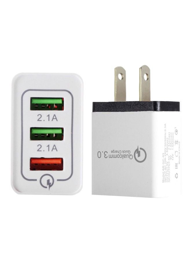 محول شحن بـ3 منافذ USB أسود/ أبيض 9Ø³Ù†ØªÙŠÙ…ØªØ±