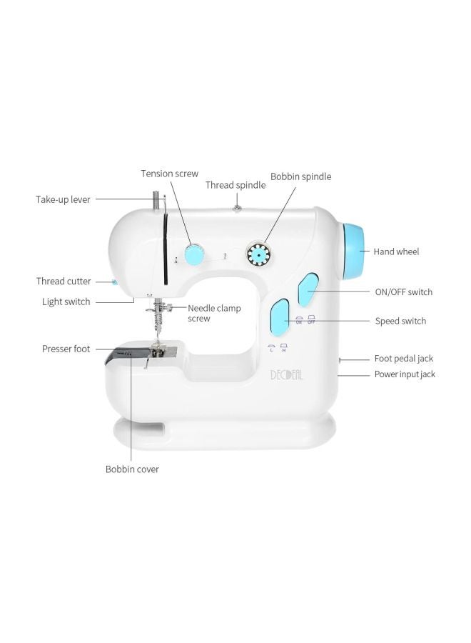 Decdeal Electric Sewing Machine H19676UK White/Blue - Image 5