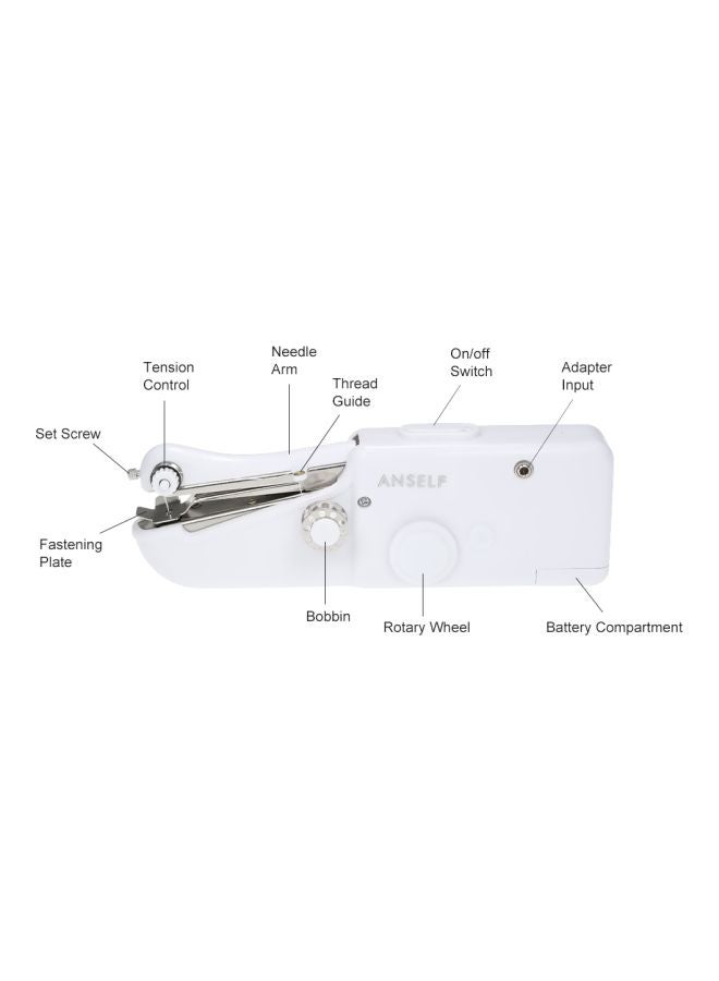 ANSELF - Portable Sewing Machine White 21x7x3.5centimeter White 21x7x3.5centimeter - Image 1