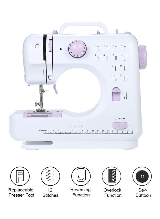 ANSELF Portable Electric Sewing Machine H18510US White/Purple  - Image 4