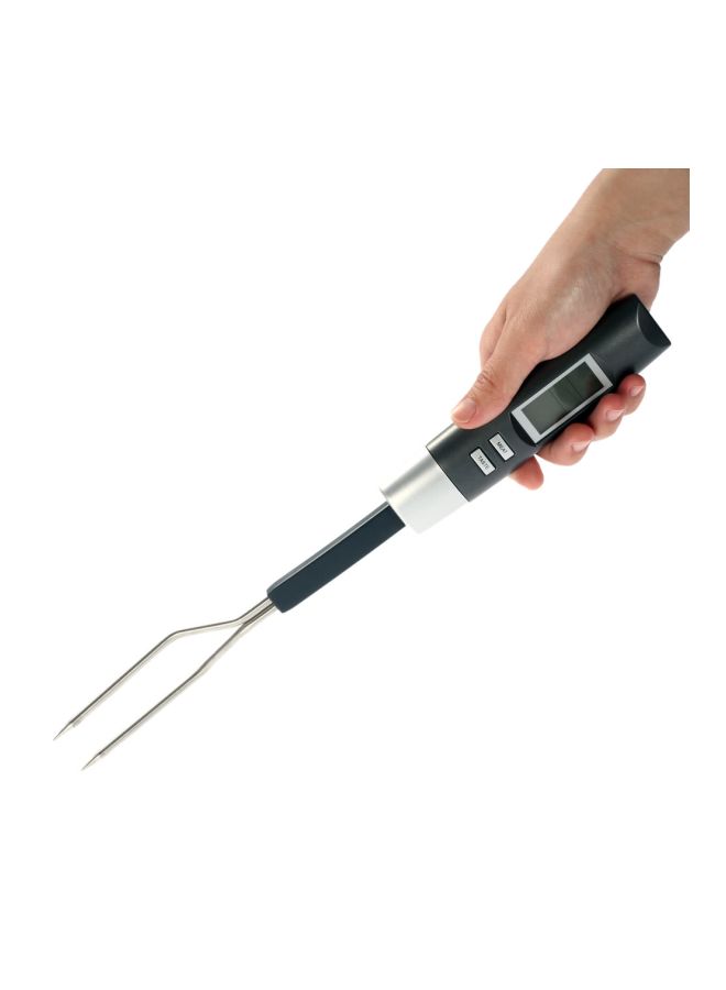 مقياس حرارة رقمي LCD لطهي اللحوم والشواء فضي رمادي 35.5x4x2.2سم - Image 5