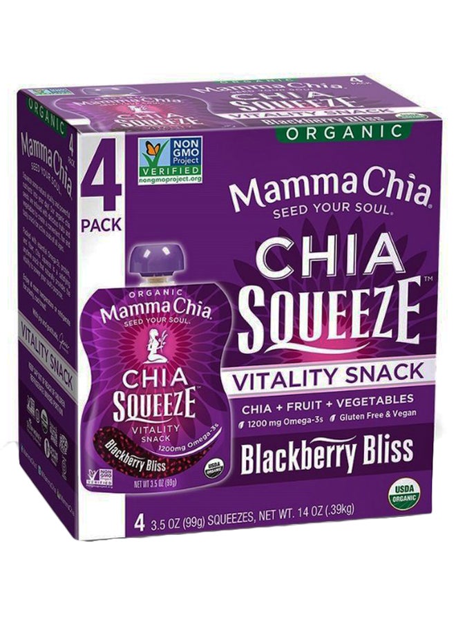 Mamma Chia Blackberry Bliss Chia Squeeze Vitality Snack, 99 g pack_of_4 - Image 1