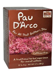 Now Foods Pau D Arco Caffeine-Free Real Tea, 48 Gram, 24 Teabags  - Image 1
