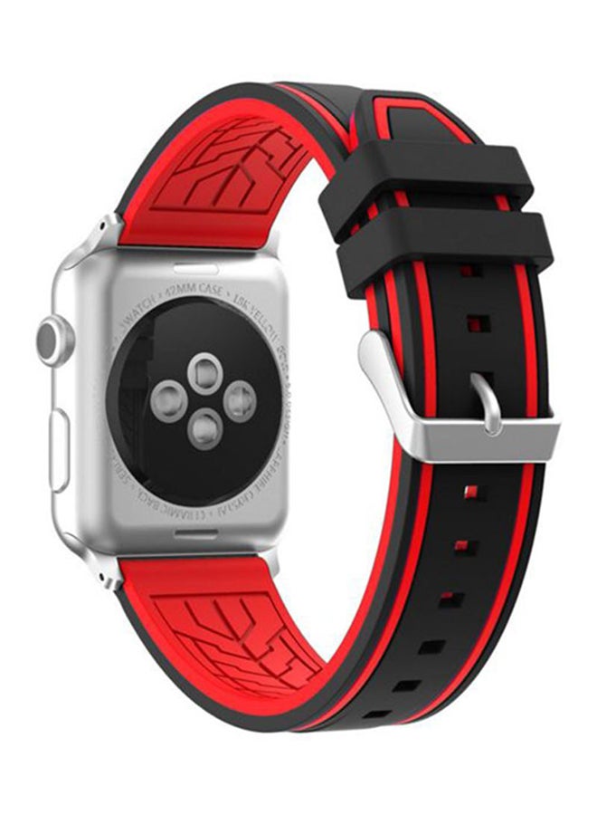Replacement Band For Apple Watch Series 3/2/1 Black/Red - Image 2