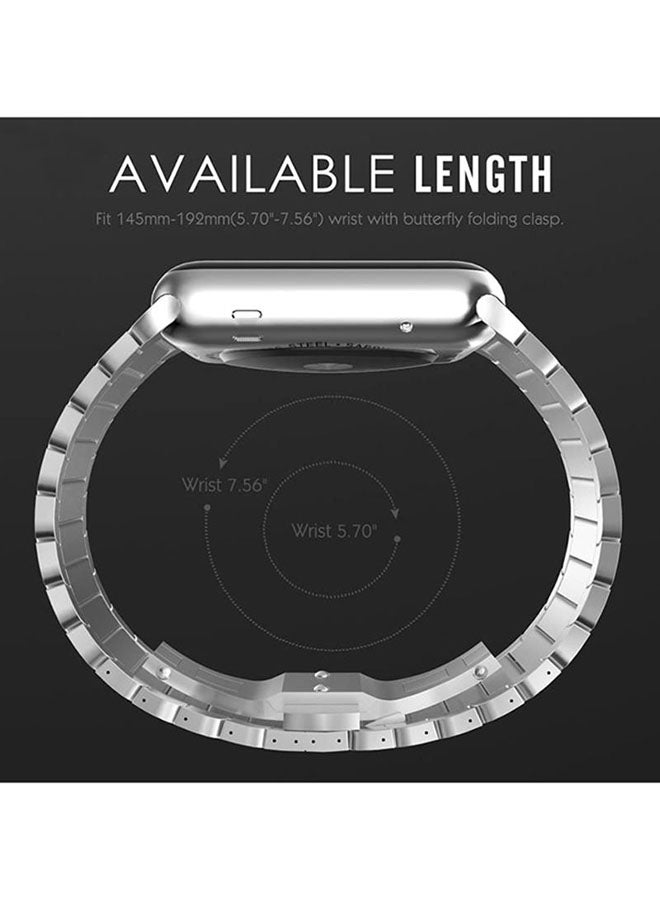 Stainless Steel Rectengular Shaped Smartwatch Silver - Image 4
