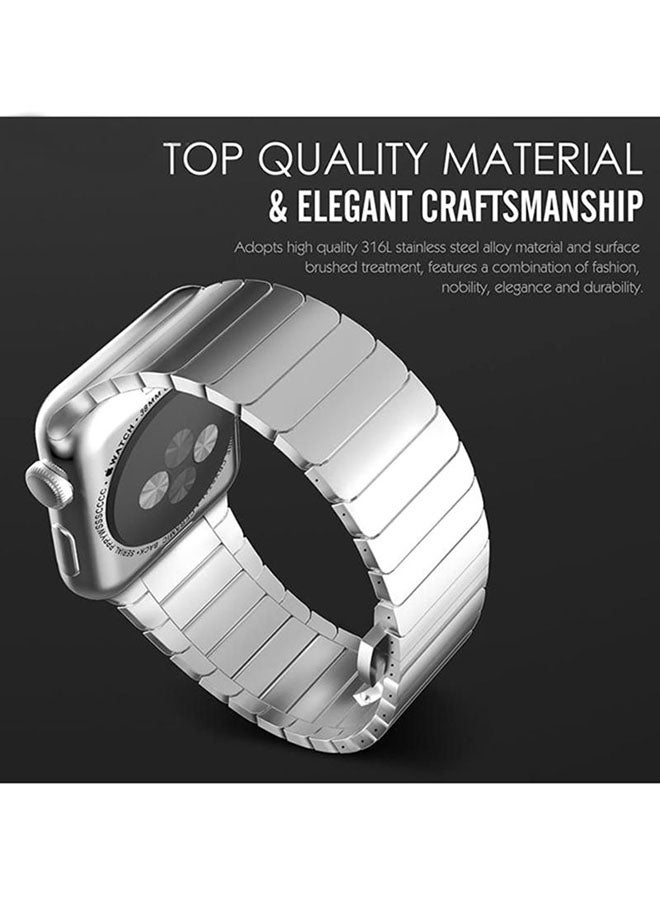Stainless Steel Rectengular Shaped Smartwatch Silver - Image 2