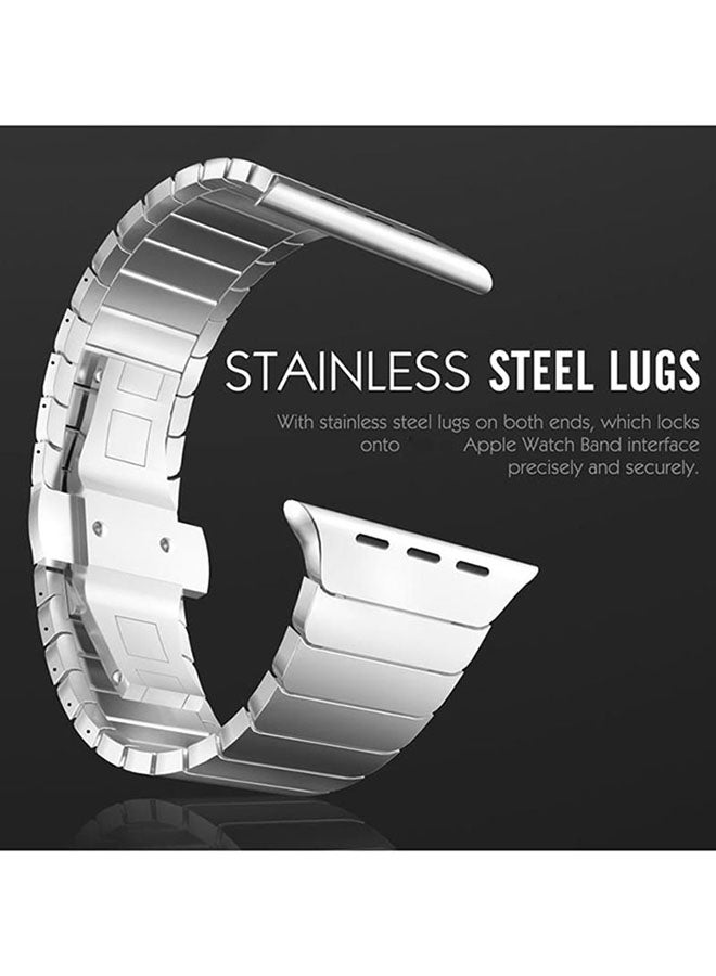 Stainless Steel Rectengular Shaped Smartwatch Silver - Image 3