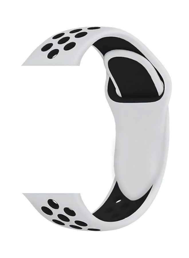 سوار قابل للتبديل لساعة أبل مقاس 42 ملم أبيض/رمادي