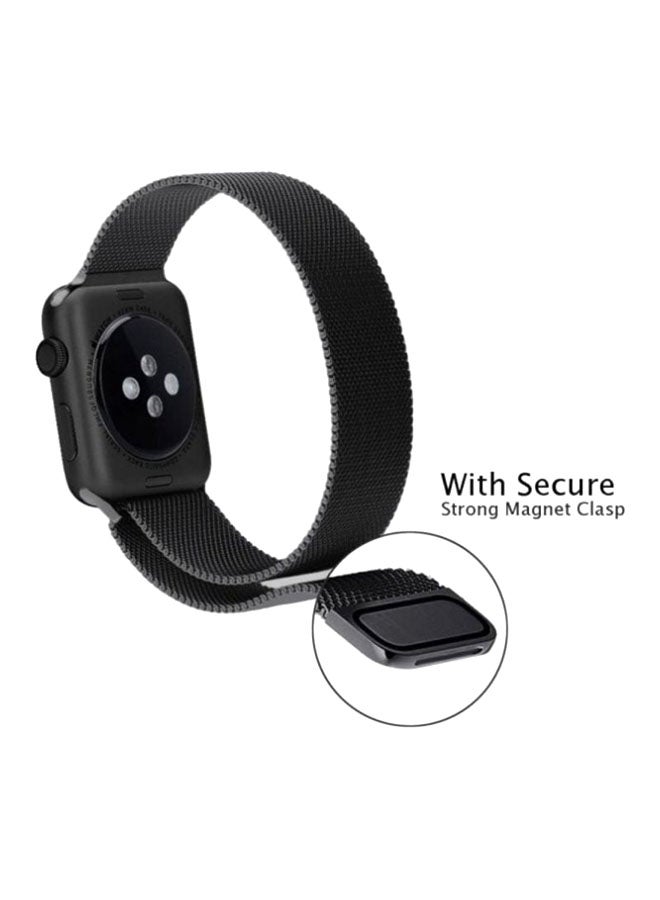 Generic - Milanese Loop Band For Apple Watch 44mm Black/Clear - Image 1