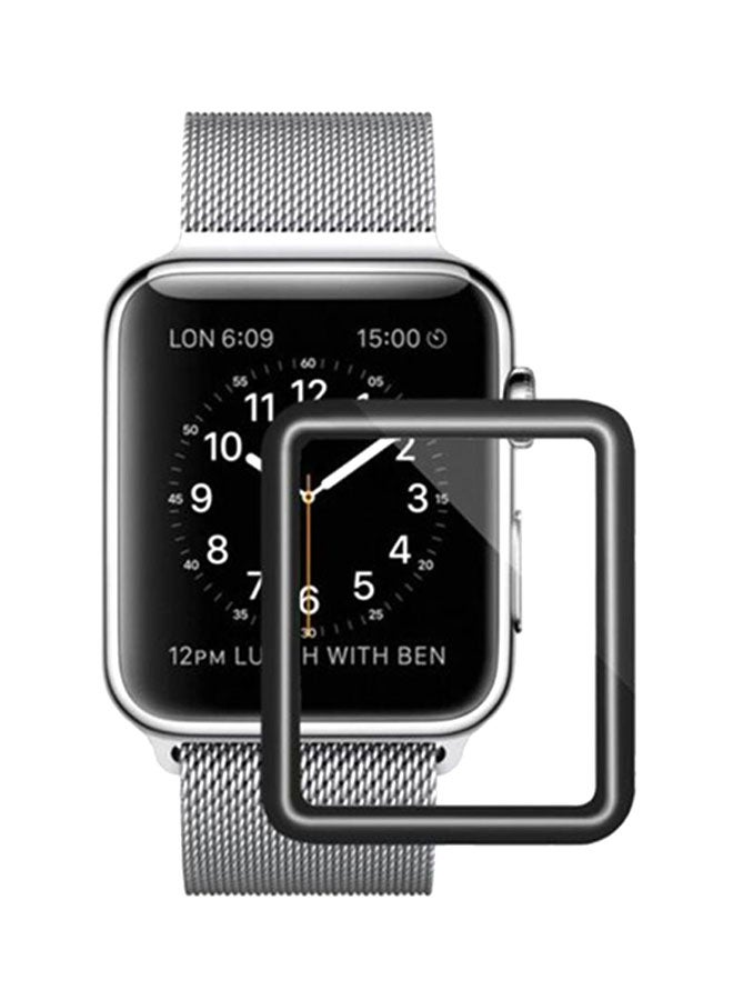 Generic - Anti Fingerprint Tempered Glass Screen Protector For Apple Watch Series 1/2/3 42mm Black/Clear - Image 1