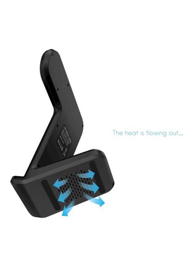 Generic - 2-In-1 Qi Wireless Charging Stand For Apple Iphone Xs Max/XR/X/8 Plus And Samsung S9/S8/Note 9/8 With Apple Smartwatch 1/2/3/4 Black - Image 1