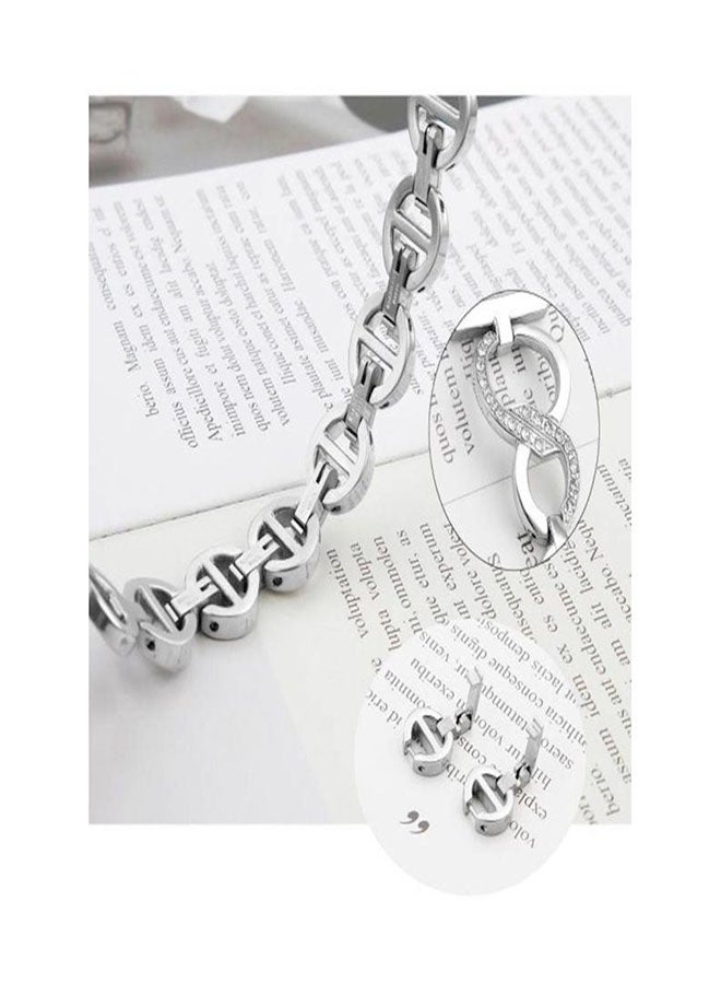 Strap With Rhinestone for Fitbit Charge 3 Silver - Image 4