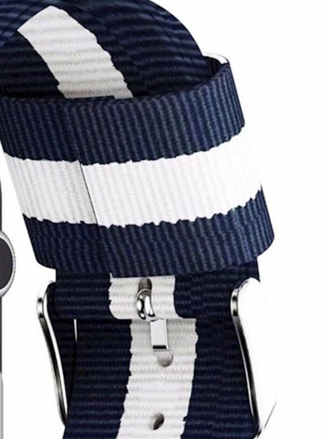 Replacement Strap For Apple Watch  Series 3/2/1 Black/Silver - Image 2