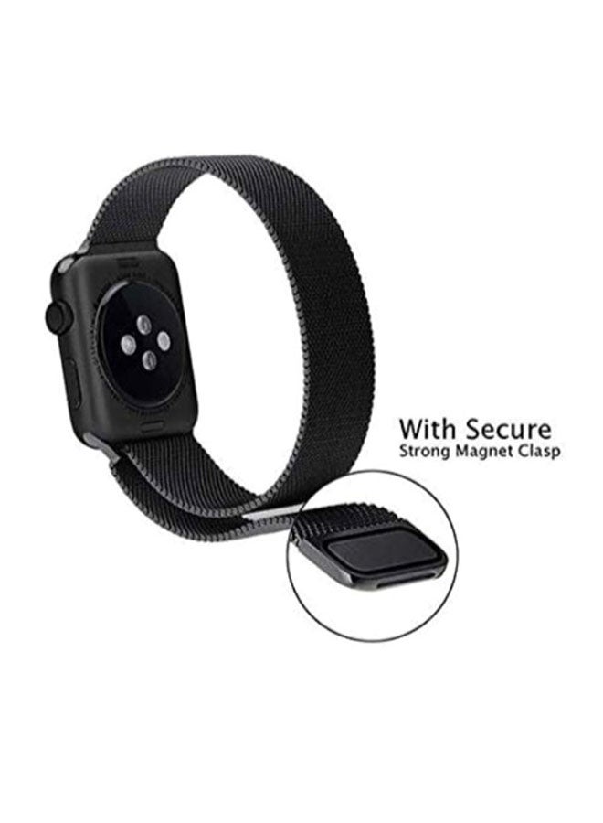 Generic - Stainless Steel Milanese Loop Band For Apple iWatch series 3/2/1 Black - Image 1
