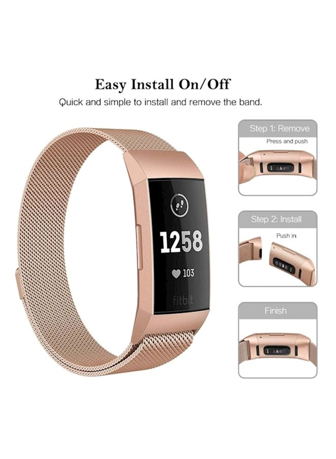 Replacement Band For Fitbit Charge 3 Rose Gold  - Image 3
