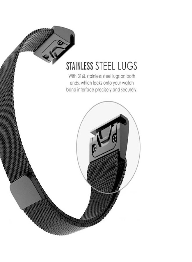 Garmin Tactix Charlie Premium Strong Magnetic Lock Stainless Steel Smart Watch Band Strap Black - Image 2