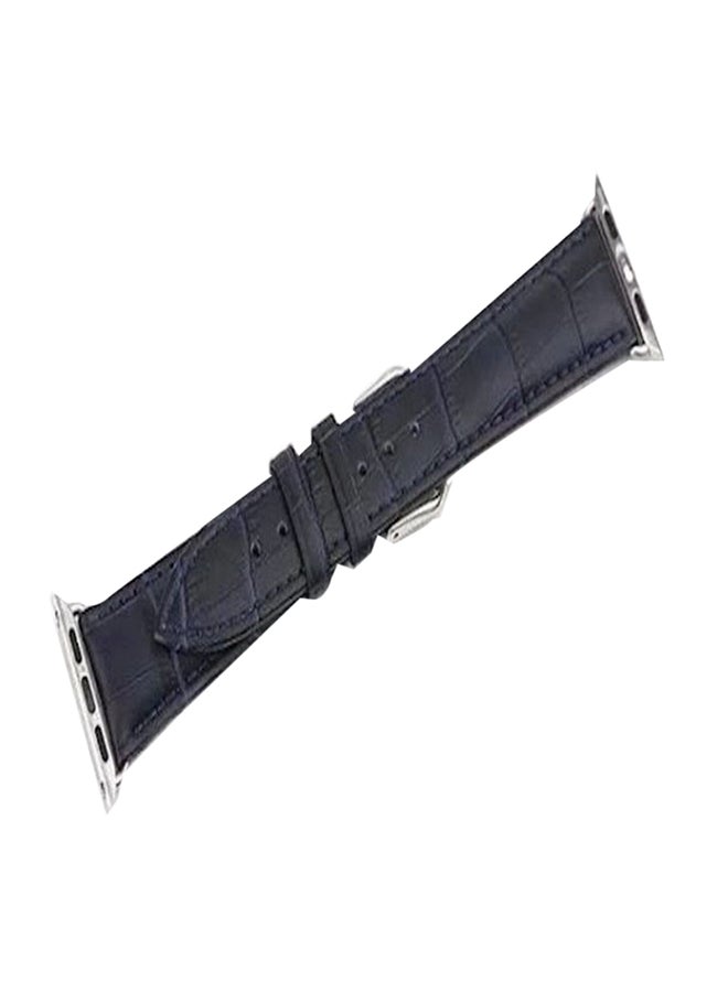 سوار بديل لساعة أبل سيريس 3/2/1 أسود/فضي - Image 4
