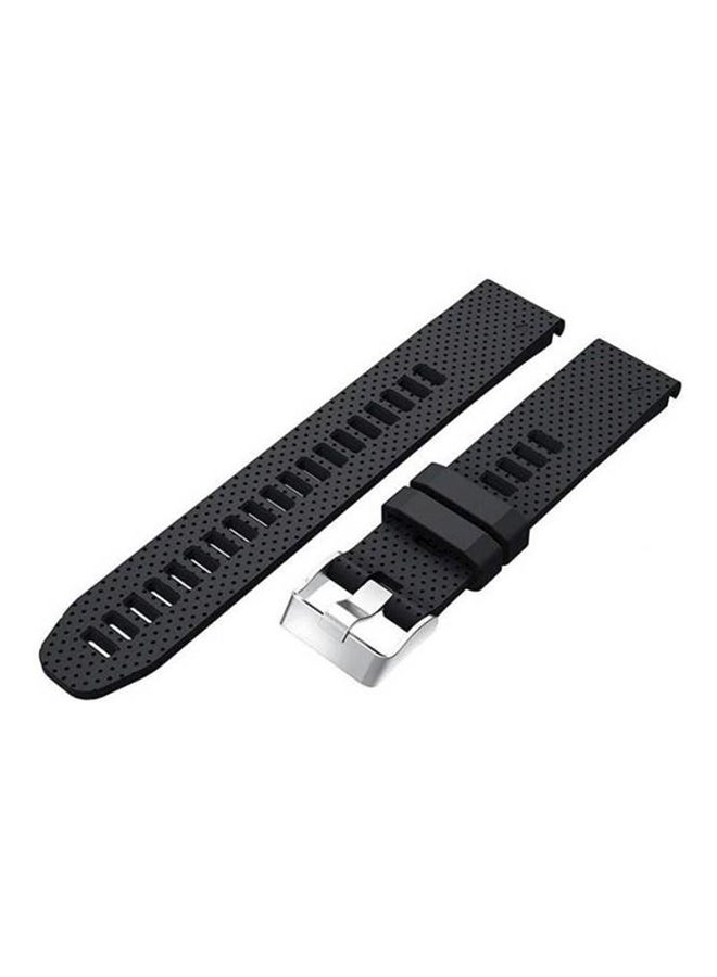 Garmin Fenix 5S Plus, Fenix 5S Plus Sapphire Premium Silicone Smart Watch Band Wrist Strap Black - Image 1
