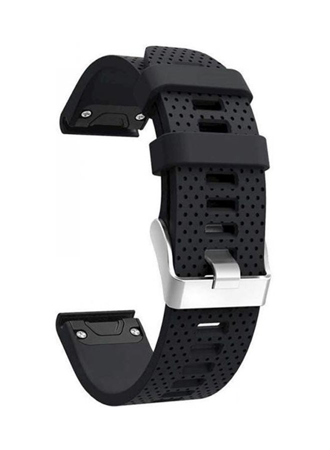 Garmin Fenix 5S Plus, Fenix 5S Plus Sapphire Premium Silicone Smart Watch Band Wrist Strap Black - Image 2