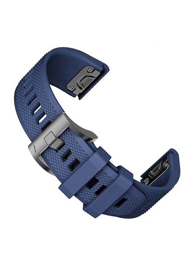 Garmin Quatix 5 Sapphire Regentech Silicone Smart Watch Band Wrist Strap Navy Blue - Image 1