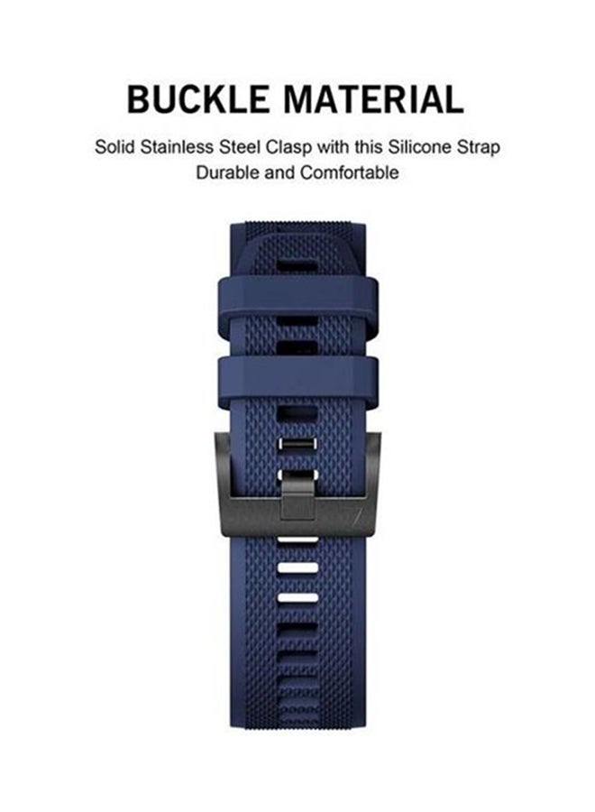 Garmin Quatix 5 Sapphire Regentech Silicone Smart Watch Band Wrist Strap Navy Blue - Image 2