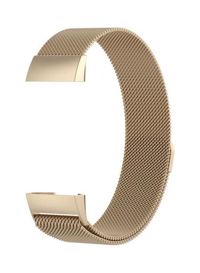 Generic - Fitbit Charge 3 Magnetic Milanese Loop Strap Smart Watch Band Light Gold - Image 1