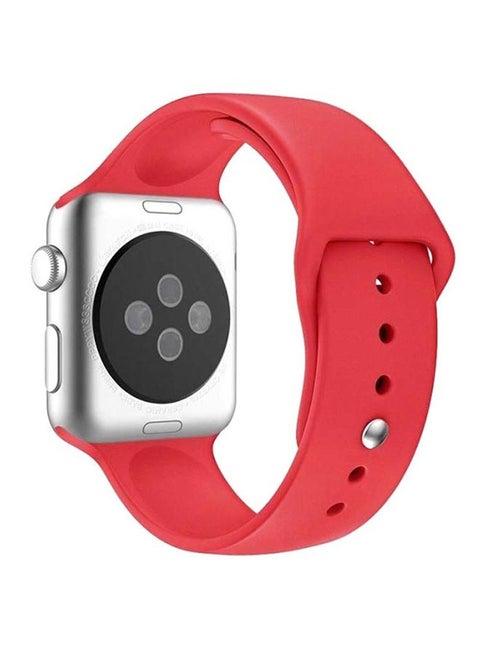 Silicone Replacement Band For Apple iWatch Series 1, 2, 3 Red