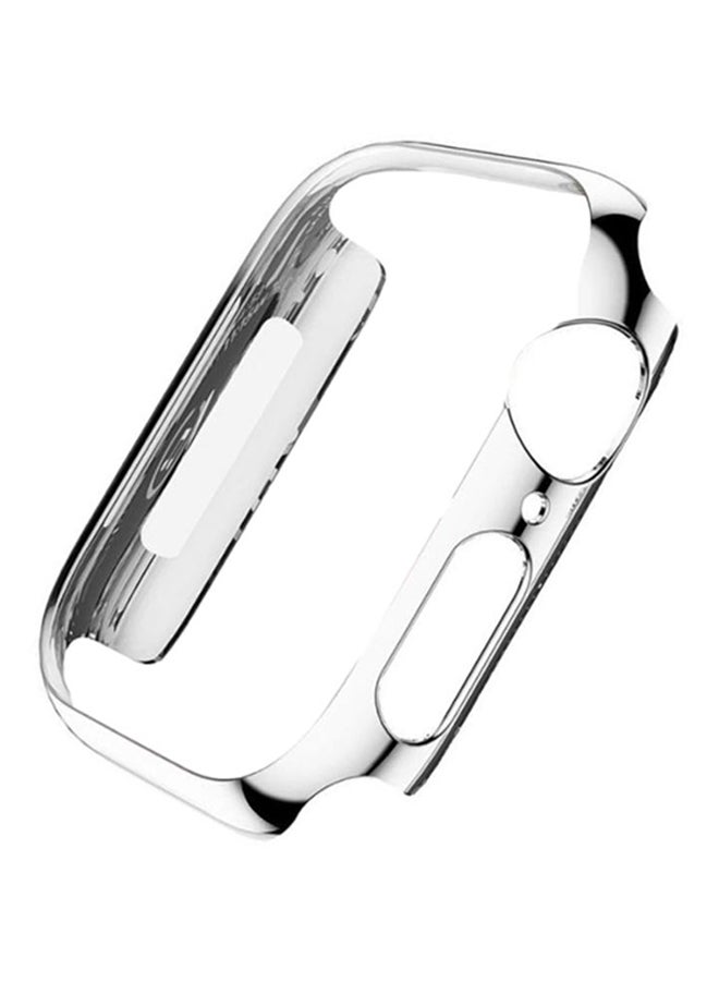 غطاء حماية بإطار من البولي كربونات لساعة أبل ووتش سيريز 4 مقاس 40 مم فضي - Image 1