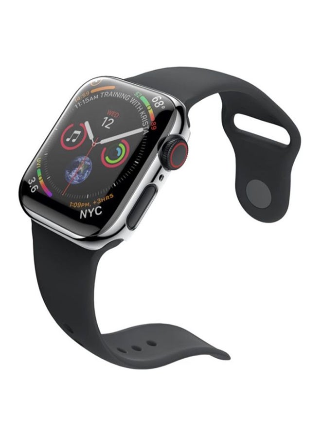 غطاء حماية بإطار من البولي كربونات لساعة أبل ووتش سيريز 4 مقاس 40 مم فضي - Image 4