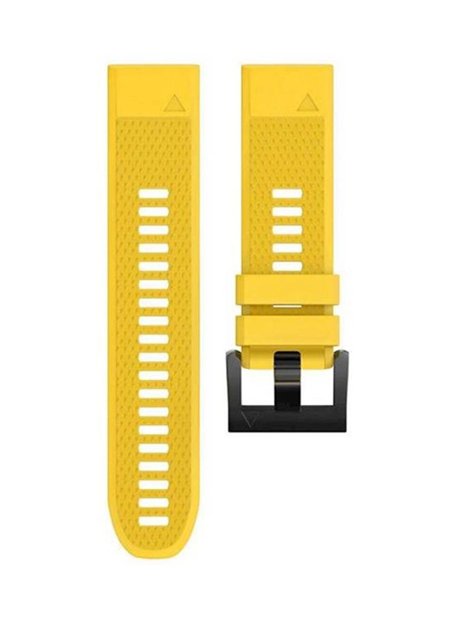 Garmin Fenix 5X Premium Silicone Smart Watch Band Wrist Strap Yellow - Image 1