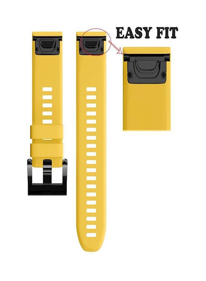 Garmin Fenix 5X Premium Silicone Smart Watch Band Wrist Strap Yellow - Image 2