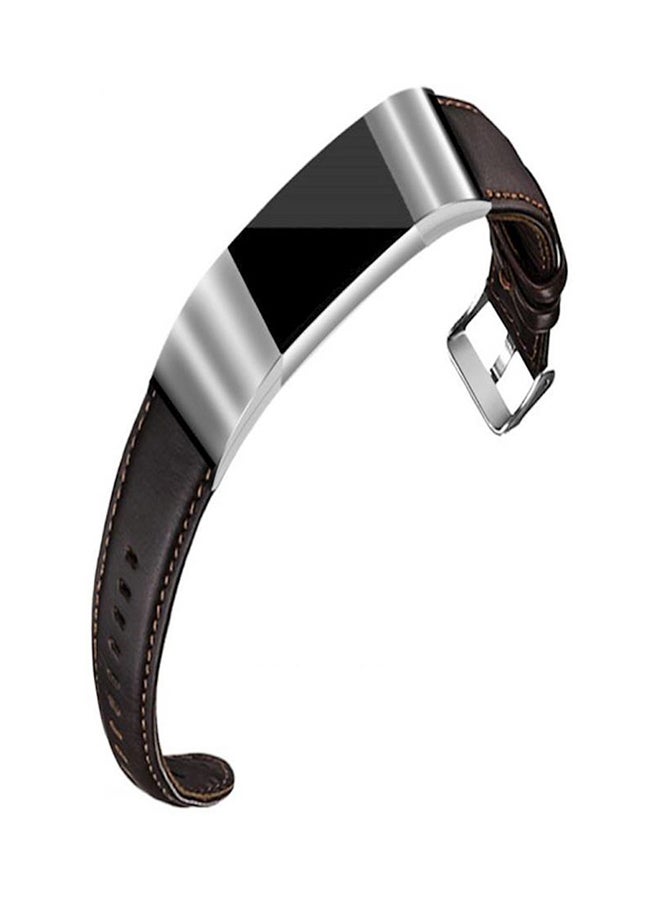 Fitbit Charge2 Watch Band Smart Bracelet Leather Wristband Crazy Horse Leather Strap Brown  - Image 1