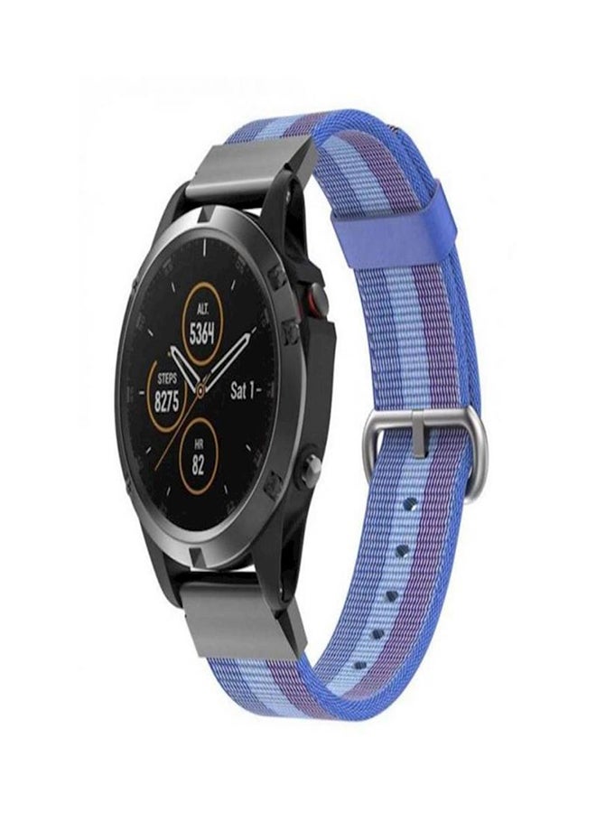 Garmin Fenix 5 Plus, Fenix 5 Plus Sapphire Woven Nylon Soft Smart Watch Band Strap Blue