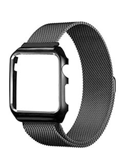 Milanese Loop Bracelet Stainless Steel band For Apple Watch series 4 40mm strap watchbands +case cover black