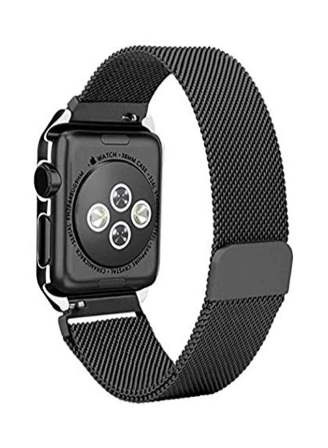Generic - Milanese Loop Bracelet Stainless Steel band For Apple Watch series 4 40mm strap watchbands +case cover black - Image 1