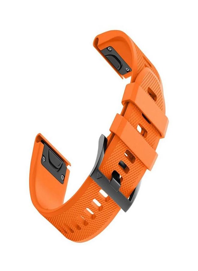 Garmin Fenix 5 Plus, Fenix 5 Plus Sapphire Premium Silicone Smart Watch Band Wrist Strap Orange
