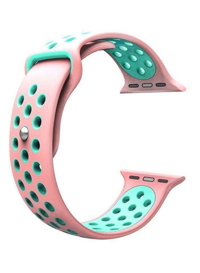 Silicone Replacement Band For Apple Watch Series 1, 2 Pink/Blue - Image 1