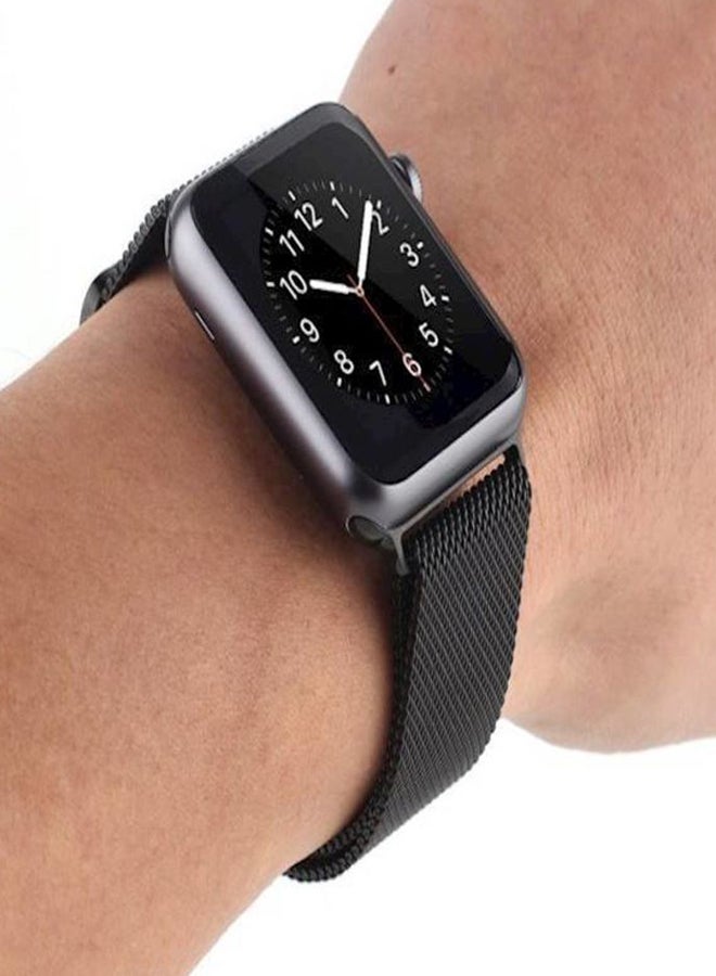 Generic - Stainless Steel Milanese Loop Strap For Apple Watch Black - Image 1