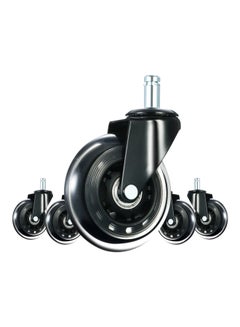 Generic 5-Piece Universal Swivel Caster Wheel Set Black 11x22mm  - Image 1