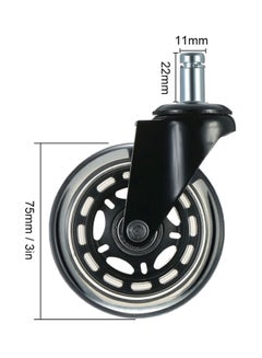 Generic 5-Piece Universal Swivel Caster Wheel Set Black 11x22mm  - Image 3