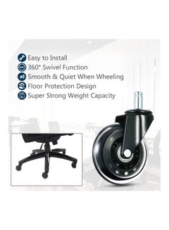 Generic 5-Piece Universal Swivel Caster Wheel Set Black 11x22mm  - Image 4