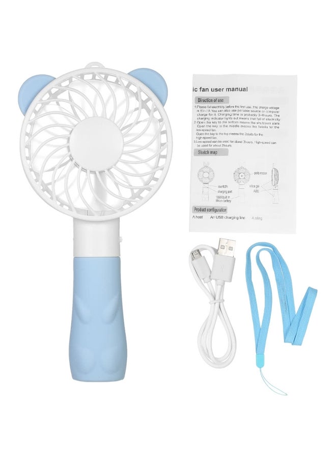 USB Rechargeable Fan H18726BL Blue/White - Image 1