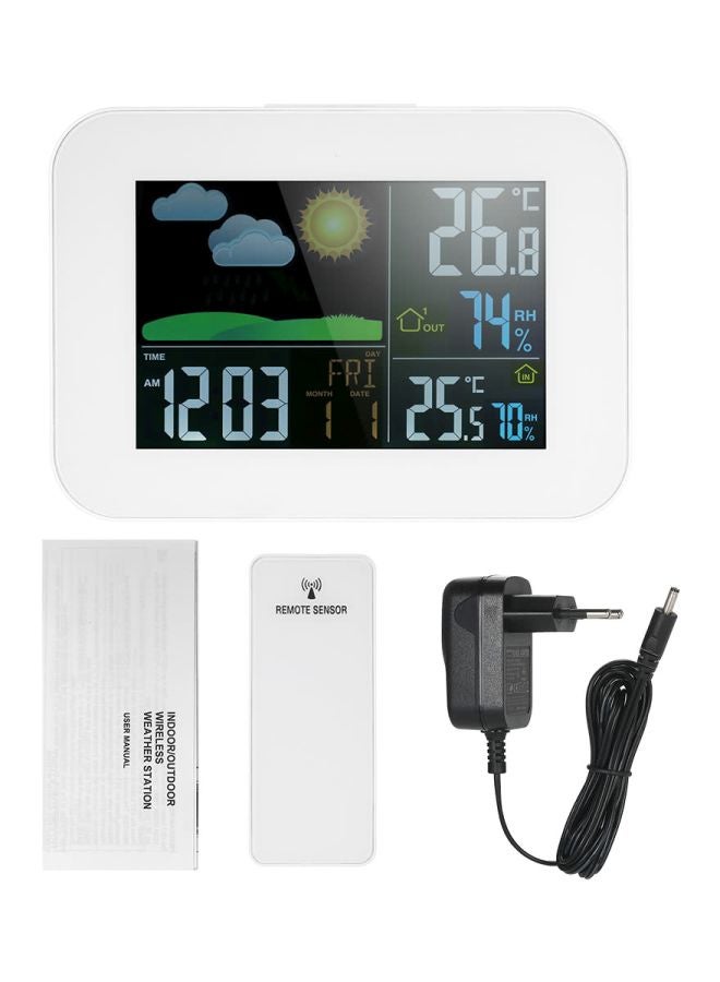 Generic - Multifunctional Digital Weather Forecast Clock White 21cm - Image 1