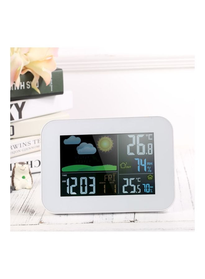 Generic - Multifunctional Digital Weather Forecast Clock White 21cm - Image 1