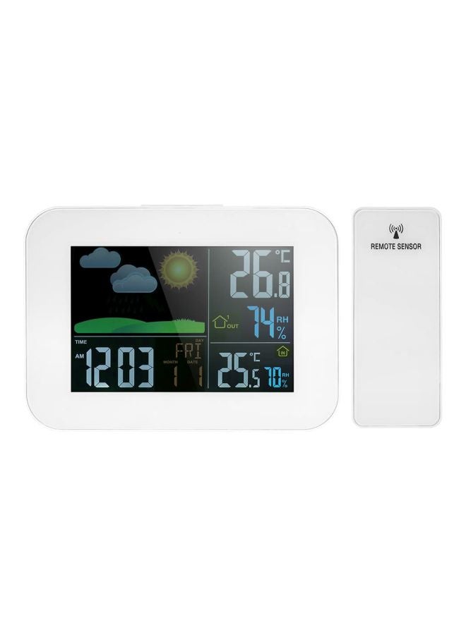 Generic - Multifunctional Digital Weather Forecast Clock White 21cm - Image 1